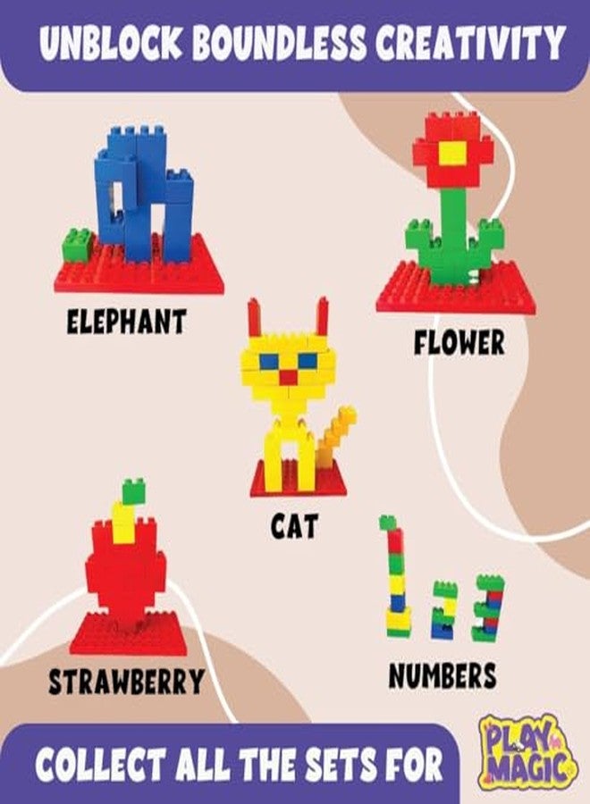 PlayMagic DIY Building Block Construction Set of 50 Pieces|Learning & Educational Puzzle Toy|Roleplay Activity Set|Motor Skill Development Construction Toy|Birthday-Return Gift for Kids|Made in India - Image 3